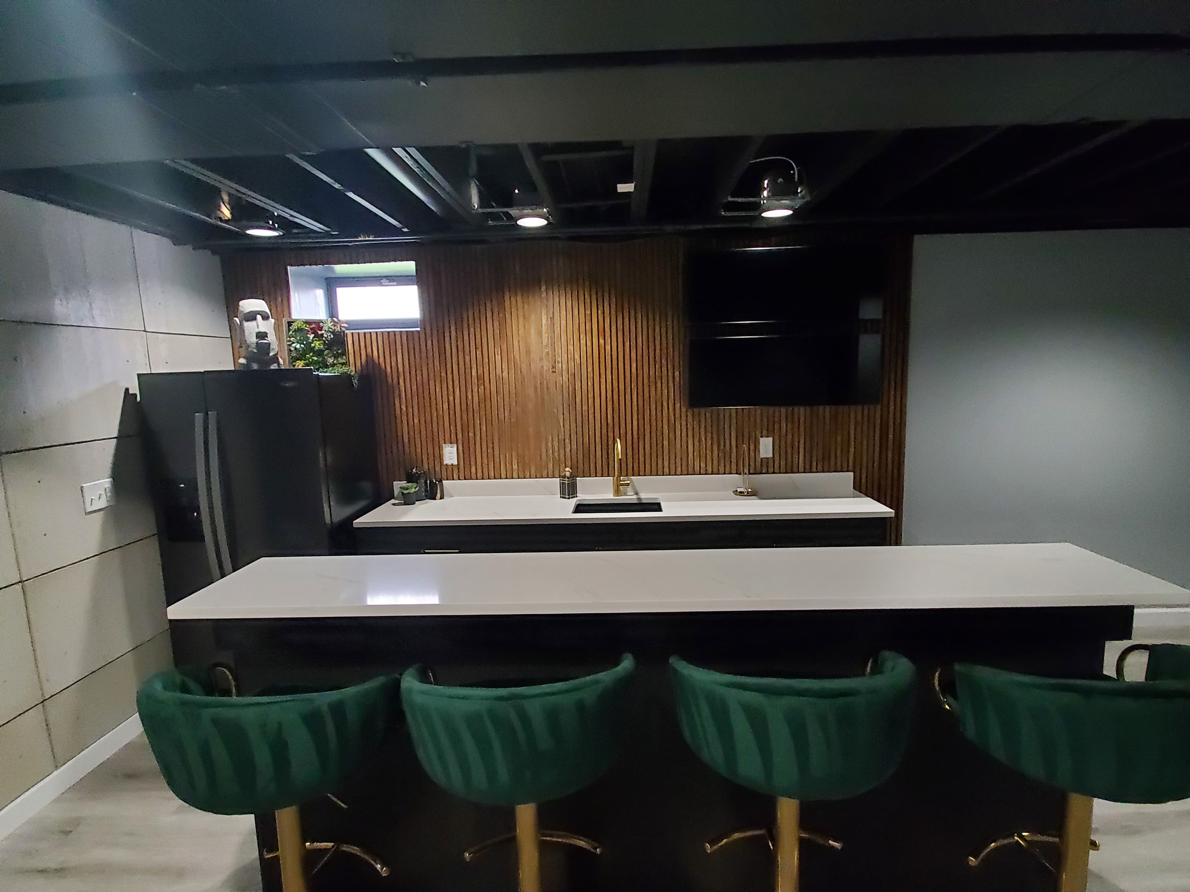 Basement Bar Fluted Wall